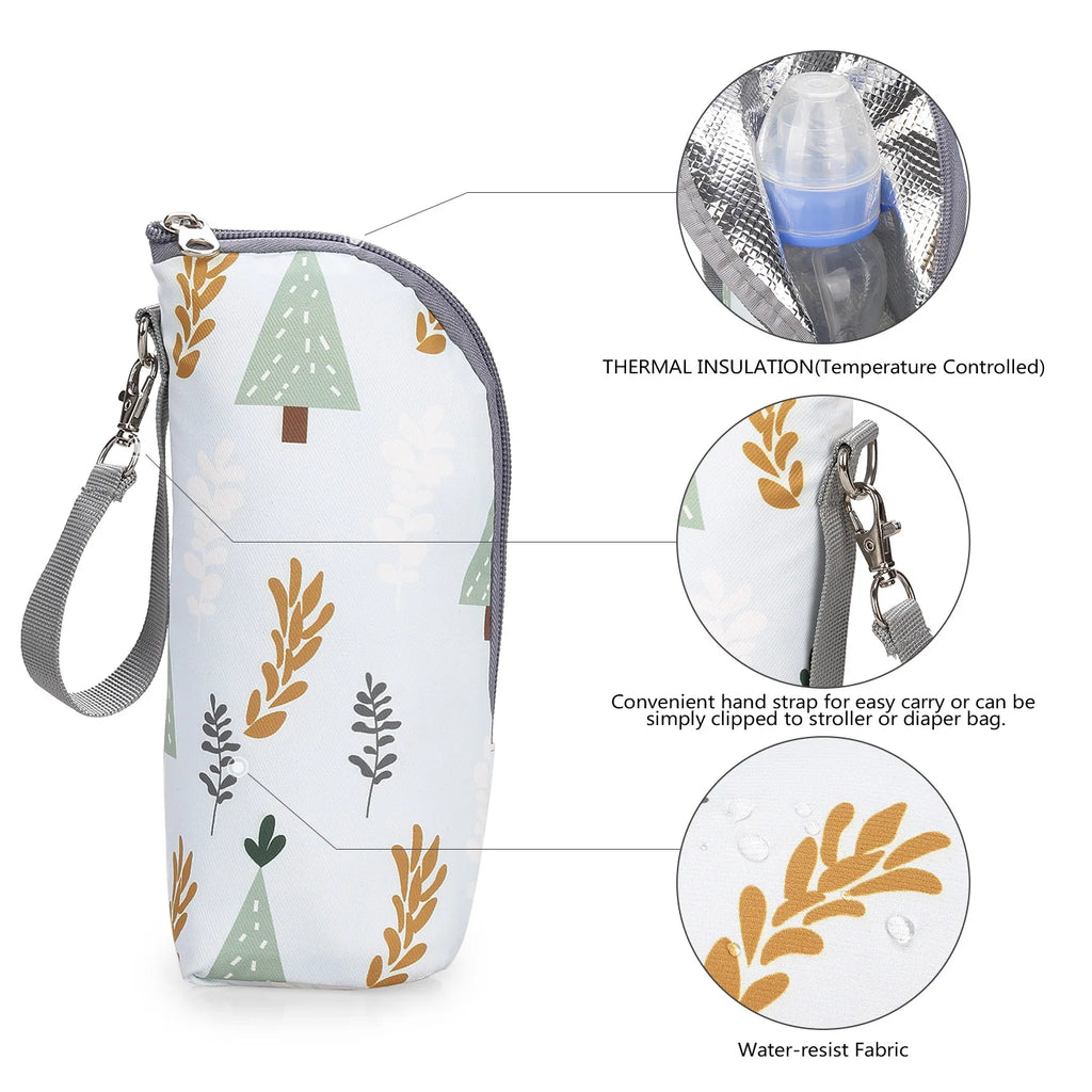 Portable Baby Feeding Bottle Bag – Aluminum Insulation, Stroller Hanging