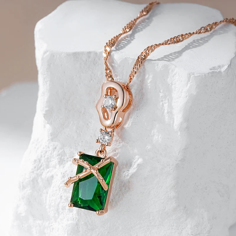 Kinel Luxury Square Green Natural Zircon