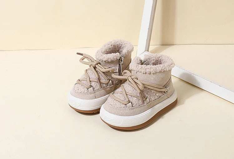 Baby Boots – Warm Plush Rubber Sole Sneakers for Toddlers