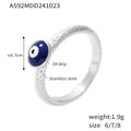 Simple Eye of eveil Stainless Steel Rings For Women Gold Plated Waterproof Finger Ring Charm Luxury Jewelry Gift Wholesale