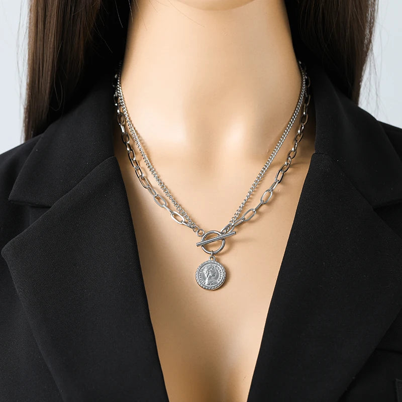Portrait Coin Necklace