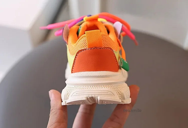 Kids Colorful Mesh Sneakers – Breathable All-Season Sport Shoes