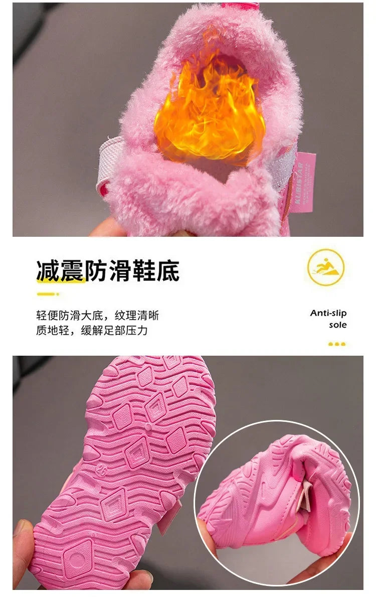 Spring New Kids Sneakers 2025 PU Girls Casual Mesh Solid Pink Light Boys White Hook & Loop Children Non-slip Sports Shoes