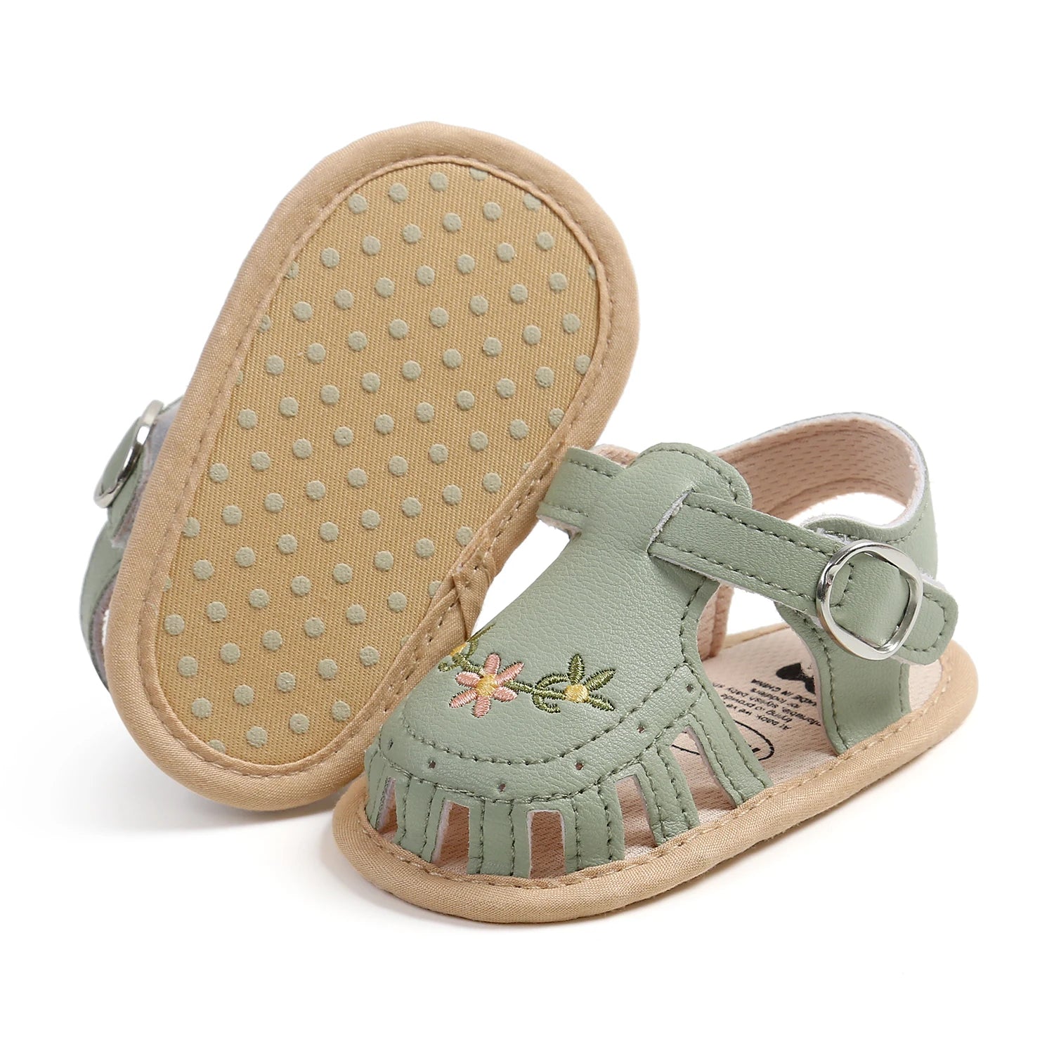 Baby Girl Summer Sandals – Breathable Lightweight Floral Wrap-Toe Shoes