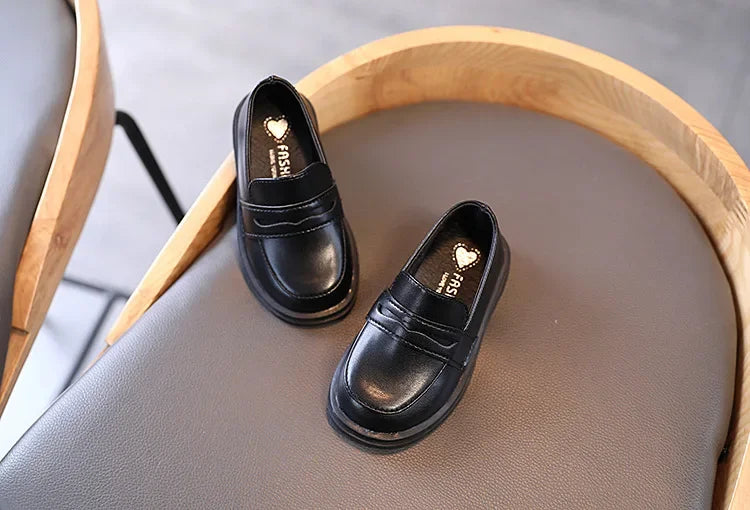 Kids’ Leather Loafers – Slip-On School & Party Shoes (21–36)