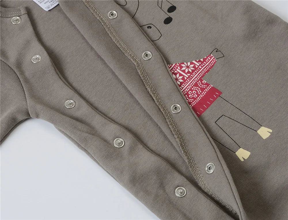 3PCS Baby Boy Romper Set, 100% Cotton, Long Sleeve 0–12M