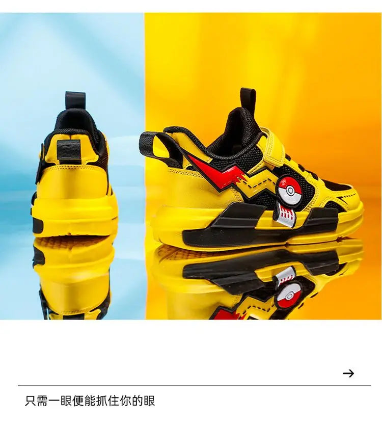 Kids Pokémon Pikachu Sneakers – Breathable Non-Slip Running Shoes
