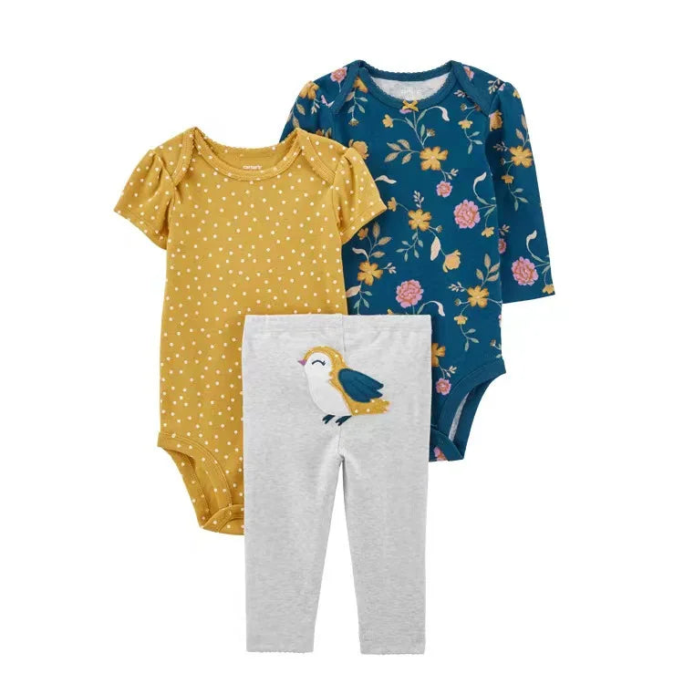 Baby Boy/Girl Animal 3-Piece Outfit – Autumn (0–12M)