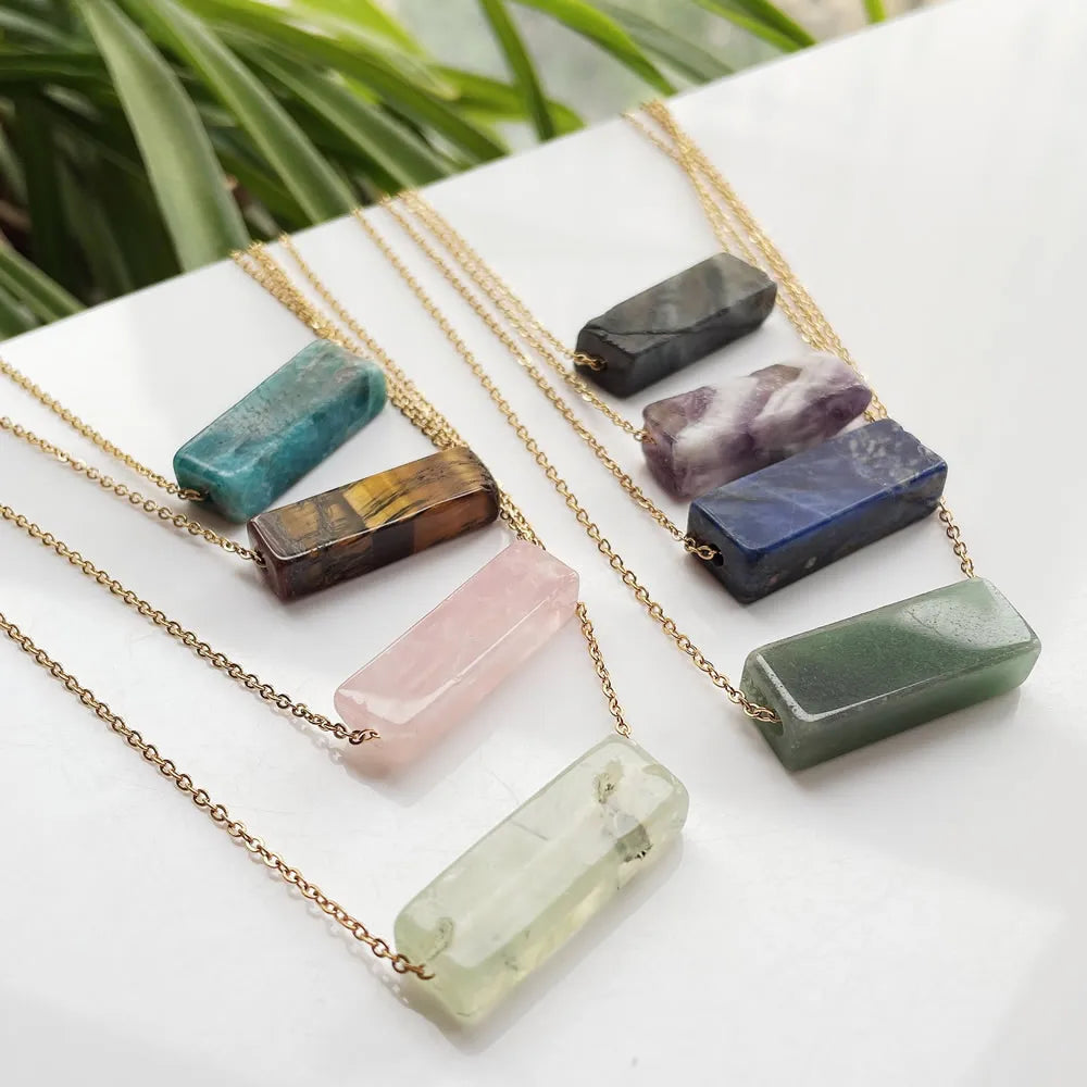 Minimalist Natural Crystal Stone Necklace Healing