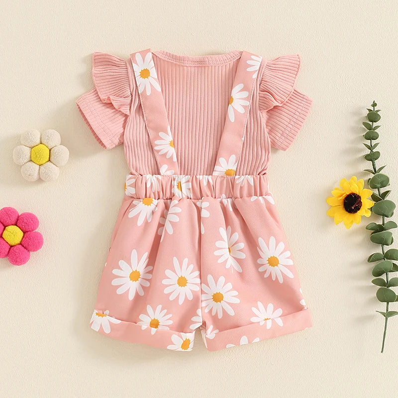 Cute Baby Girl Romper & Shorts Set (0–18M)