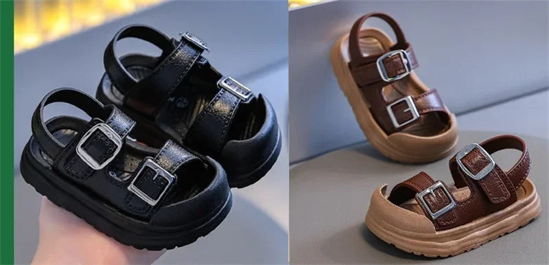 Kids’ PVC Summer Sandals – Buckle, Non-Slip, Waterproof