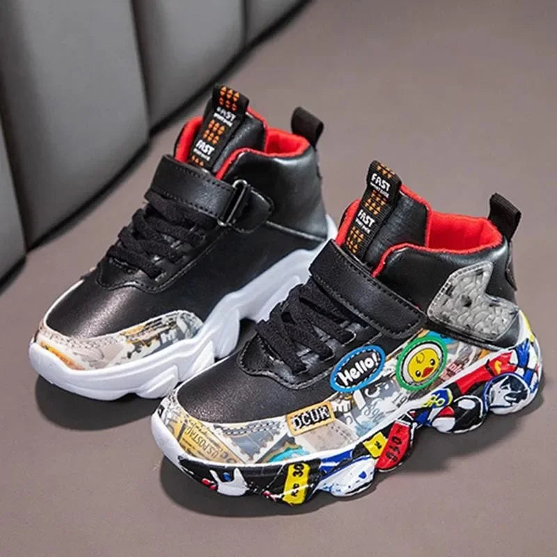 Kids Cartoon Sports Sneakers – Casual Basketball Shoes (26–36)