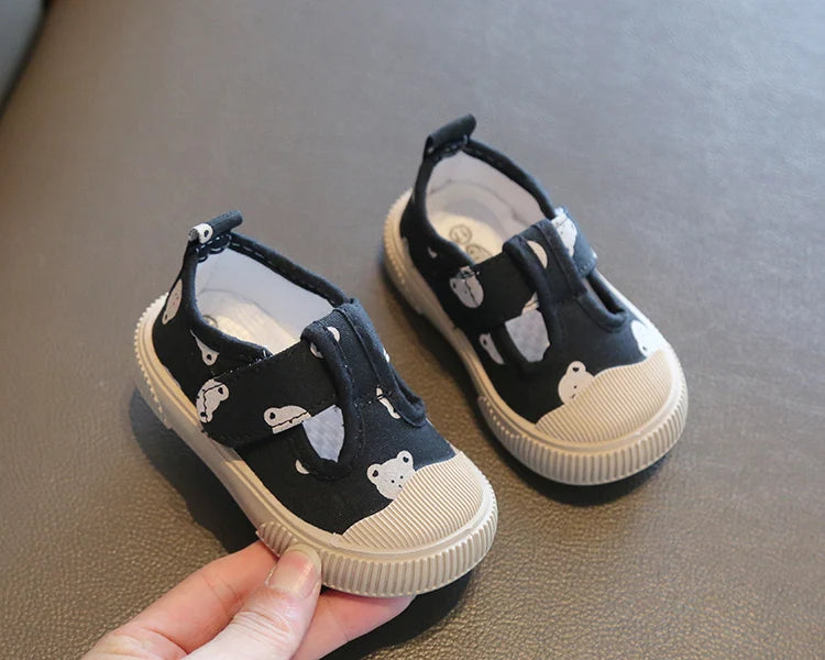 Kids Cartoon Canvas Shoes – Soft Sole Casual Walking Sneakers