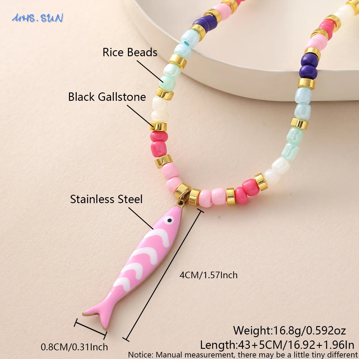 Enamel Fish Pendant Necklace