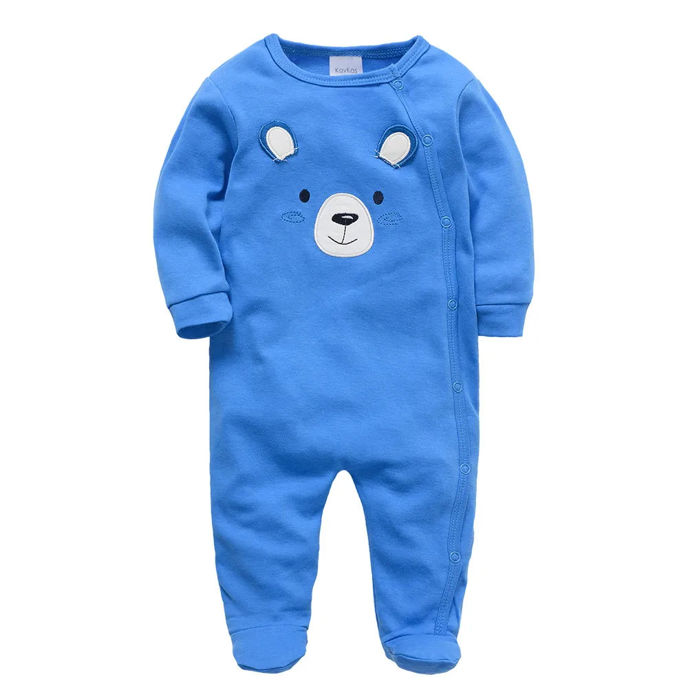 3PCS Baby Boy Romper Set, 100% Cotton, Long Sleeve 0–12M