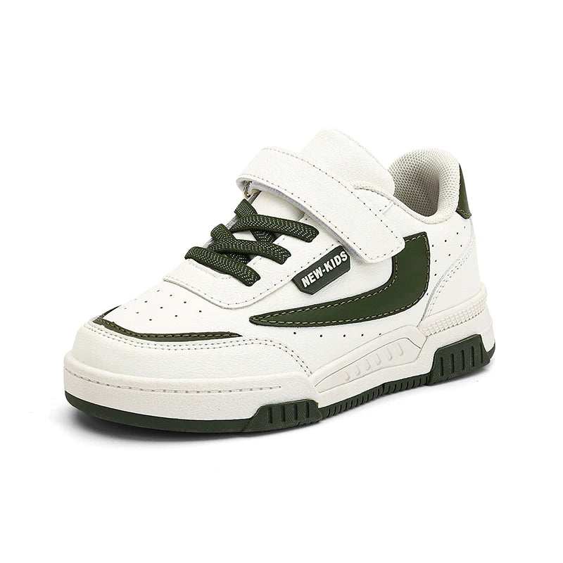 Kids’ Running Sneakers – Leather & Mesh, Non-Slip Shoes