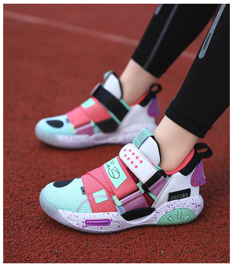 Kids 2024 Basketball Sneakers – Lightweight Non-Slip Sport Shoes