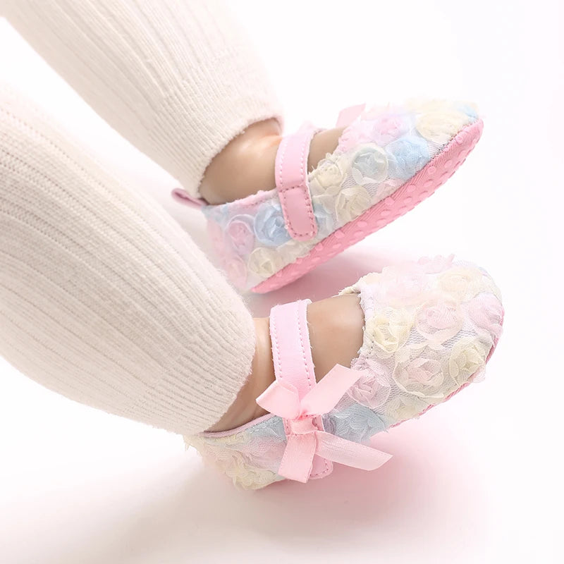 Baby Shoes (0–18M) – Plush Soft Bow Casual Sneakers