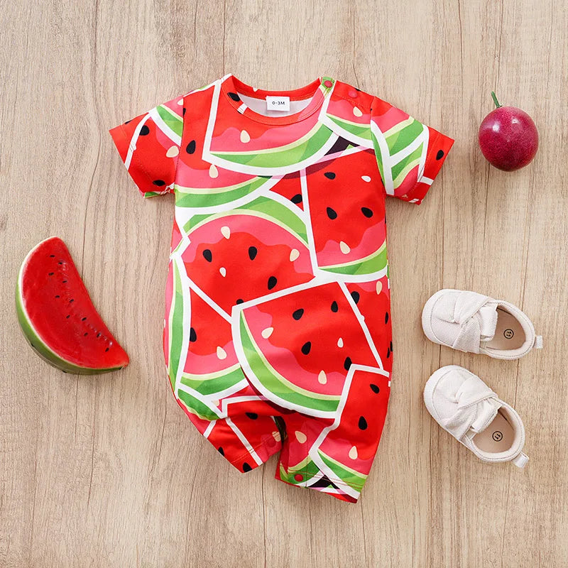 0-18Months Boys and Girls Baby Short-Sleeve Romper