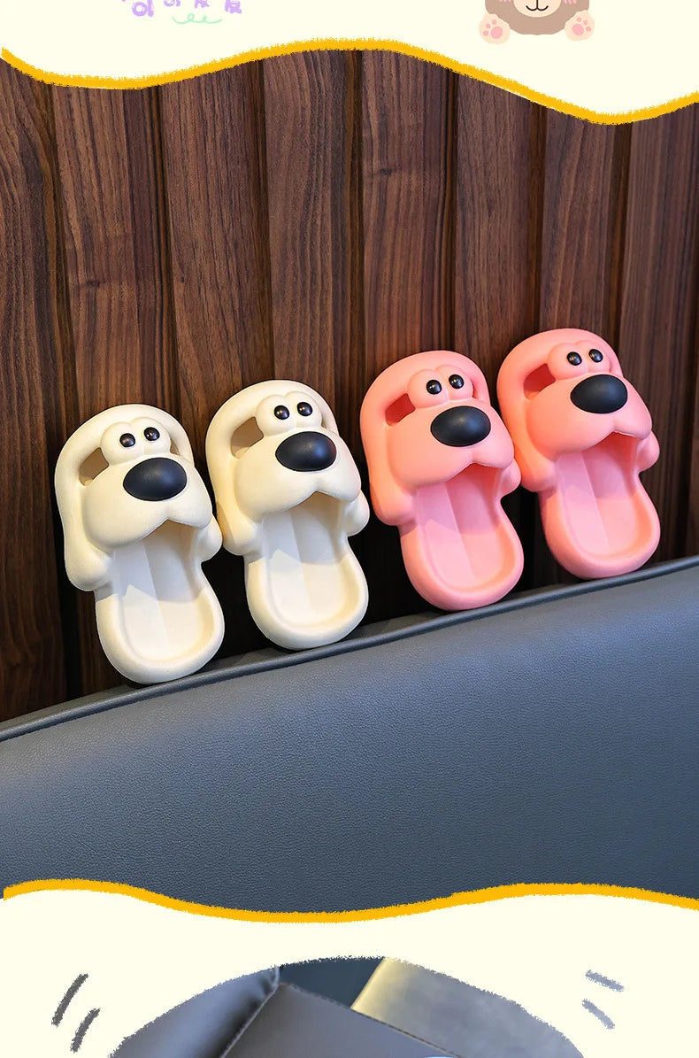 Kids Cartoon Puppy Slippers – Soft Non-Slip Indoor Flip-Flops
