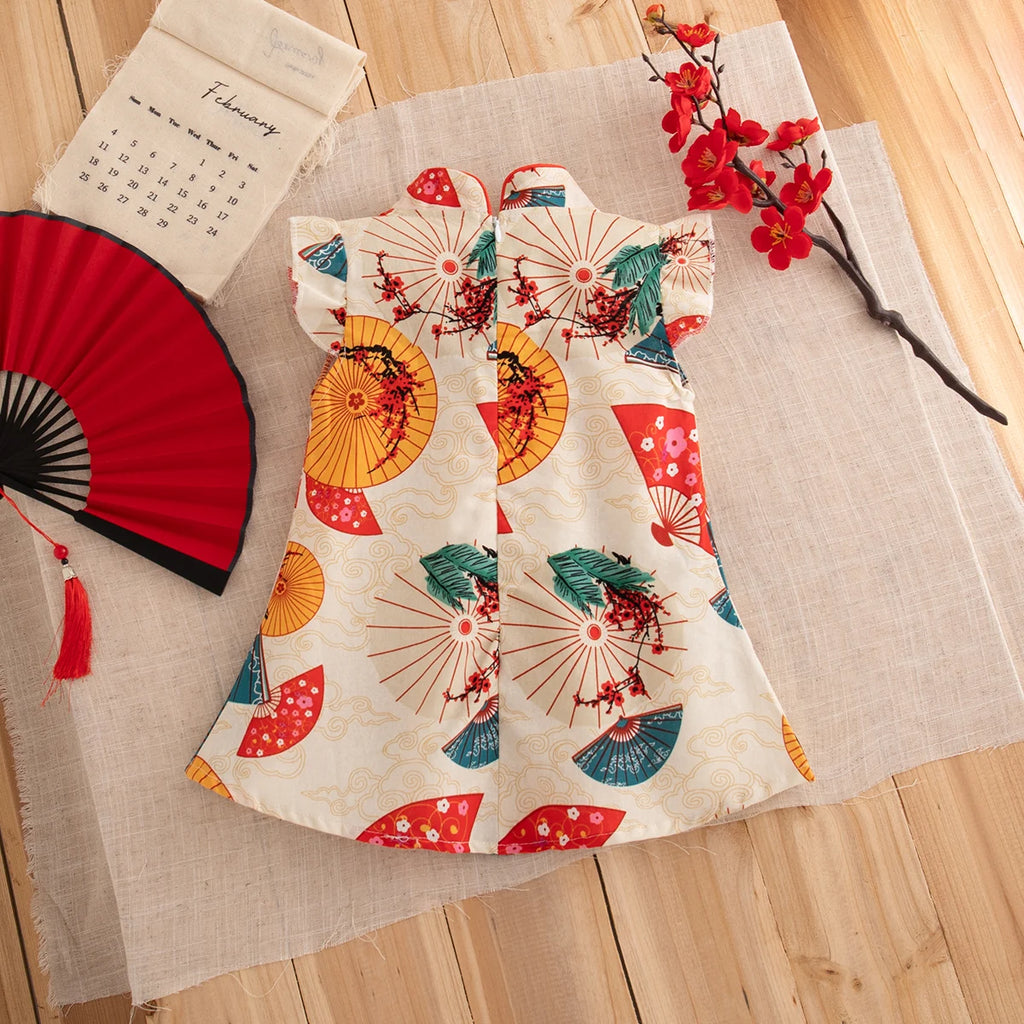 Baby Girl Red Qipao Dress (0–2Y)