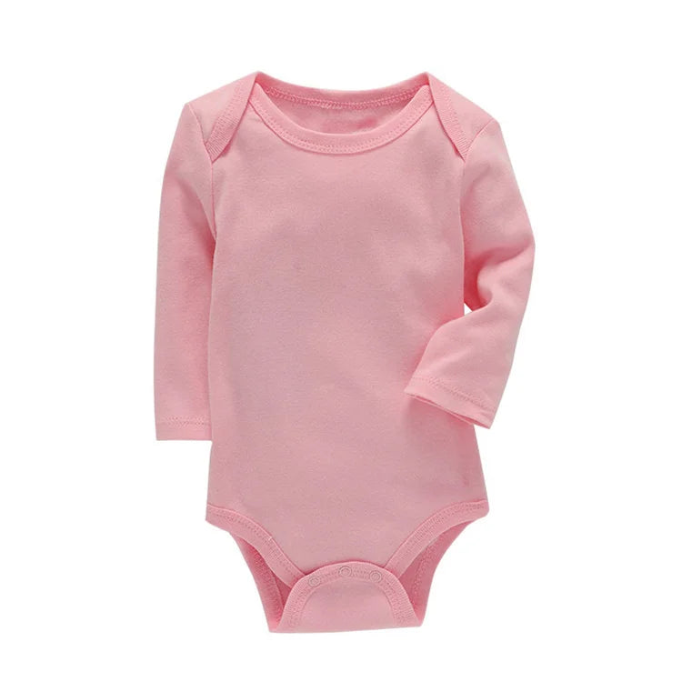 Baby Romper – Solid Color Cotton (3–24M)