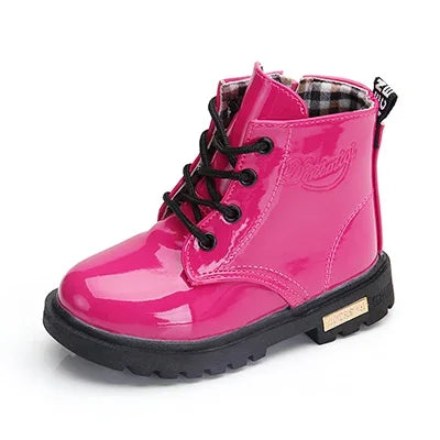 Girls’ PU Leather Winter Boots