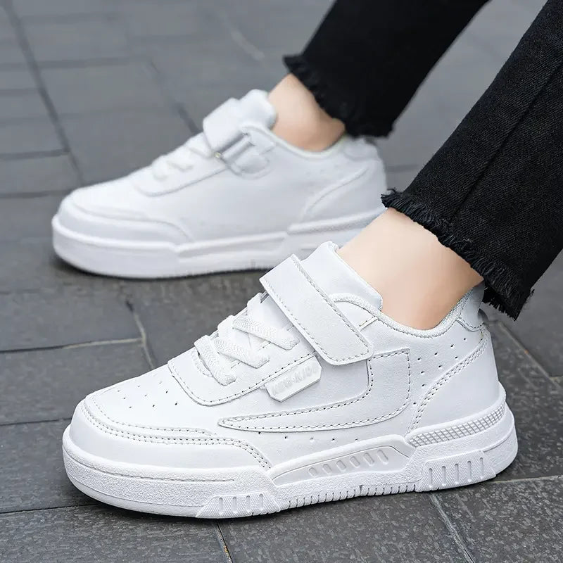 Kids’ Running Sneakers – Leather & Mesh, Non-Slip Shoes