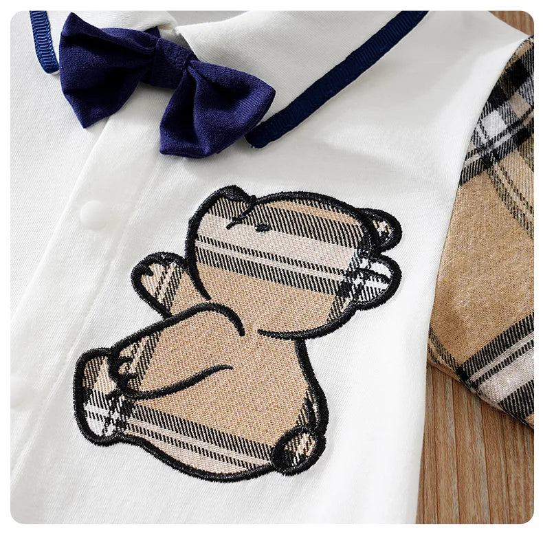 Baby Jumpsuit – Gentleman Bear Embroidered (0–18M)