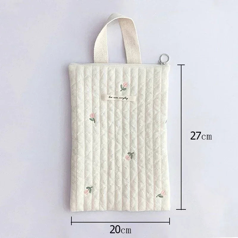 Cotton Baby Diaper Bag – Travel, Stroller Storage & Cute Bear Embroidery Handbag for Moms