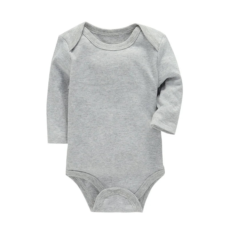 Baby Romper – Solid Color Cotton (3–24M)