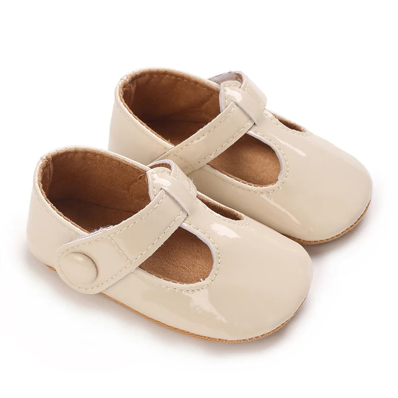 Baby Mary Jane Shoes (0–18M) – PU First Walkers with Bowknot