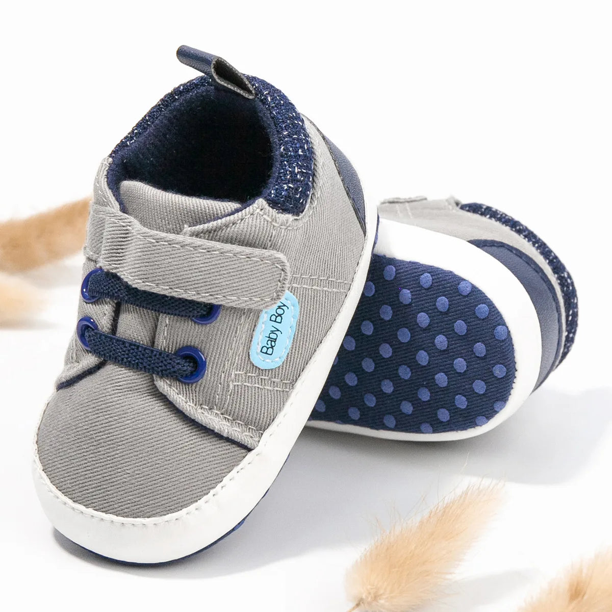 Baby Walking Shoes (0–1Y) – Soft Sole Canvas Casual Shoes