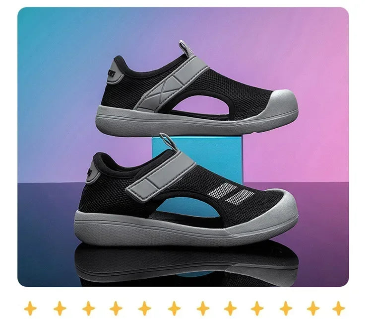 Kids Mesh Sport Sandals – Lightweight Closed-Toe Casual Shoes (23-36)