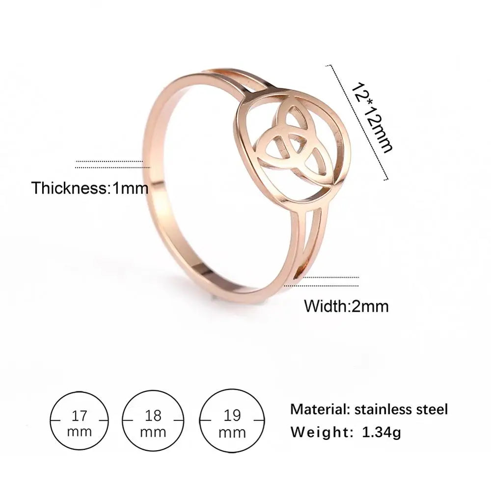 Cazador  Triquetra Irish Celtics Knot Rings for Women Stainless Steel Talisman Amulet Man Ring Jewelry 2026 Couple Gifts