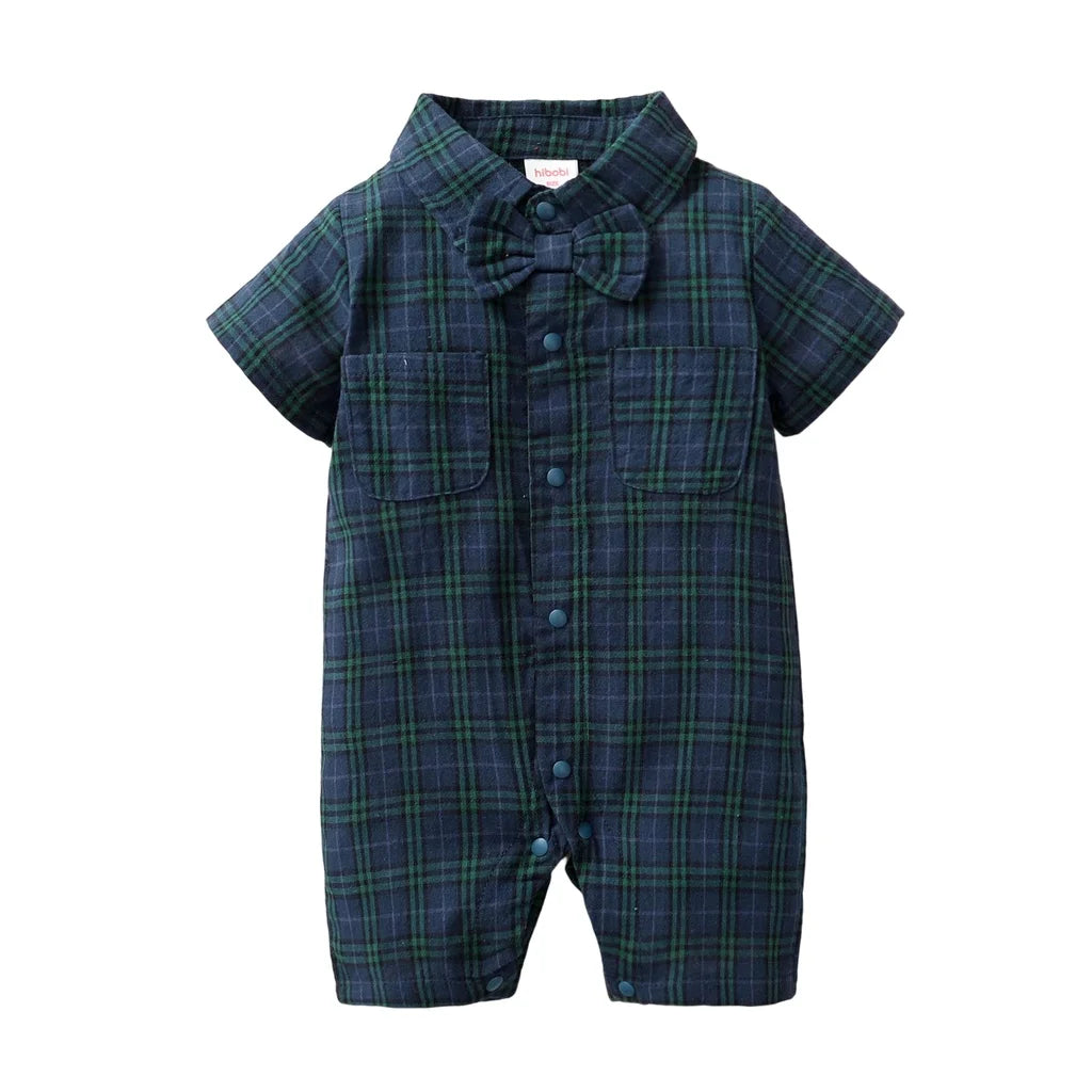 Baby Boy Plaid Gentleman Romper (0-18M)