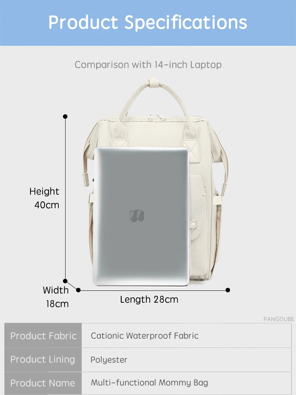 Maternity Diaper Backpack for Travel – Waterproof with Stroller Hooks