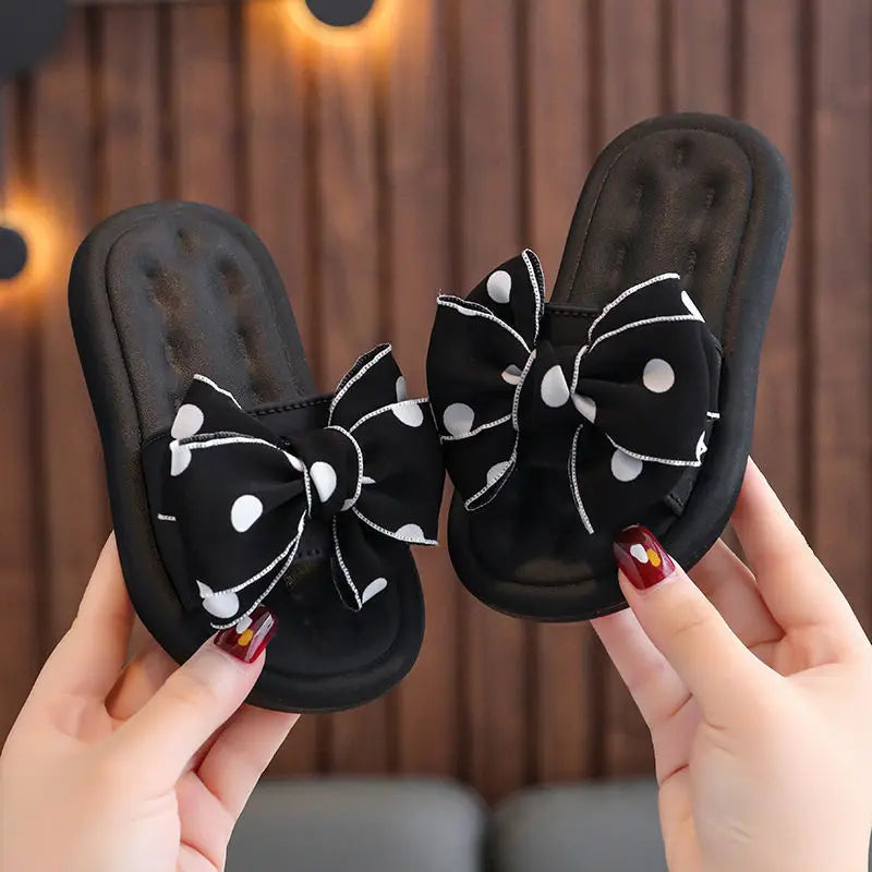 Girls’ Summer Princess Slippers – Soft Non-Slip Bow Beach Shoes