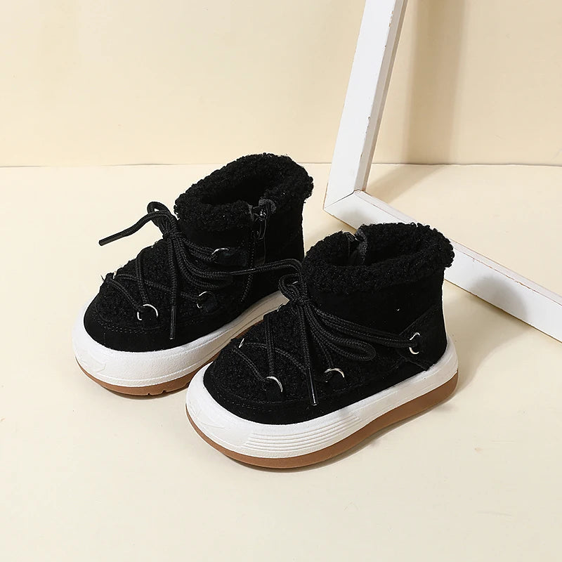 Baby Boots – Warm Plush Rubber Sole Sneakers for Toddlers