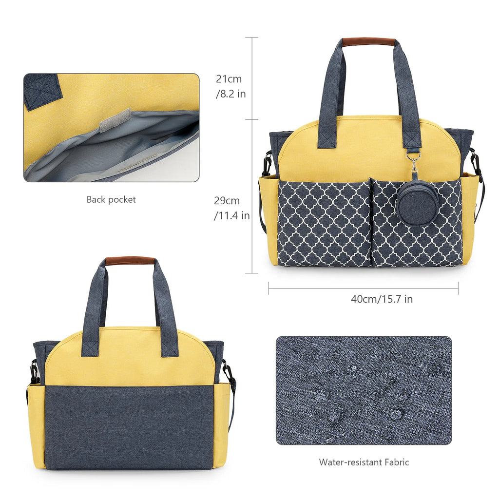 Diaper Bag Tote – Waterproof, Portable Baby Changing Bag with Shoulder Strap for Moms