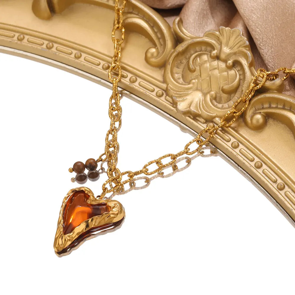 Jolivie Stainless Steel Retro Heart Pendants