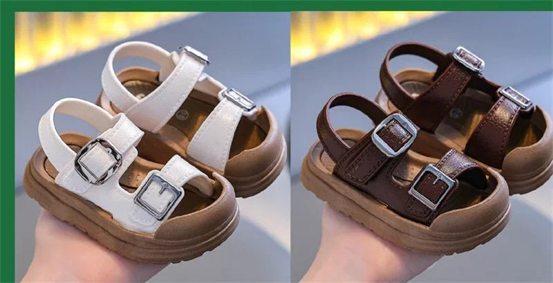 Kids’ PVC Summer Sandals – Buckle, Non-Slip, Waterproof