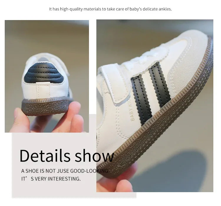 Kids’ Sneakers – Soft-Soled, Hook & Loop Casual Shoes