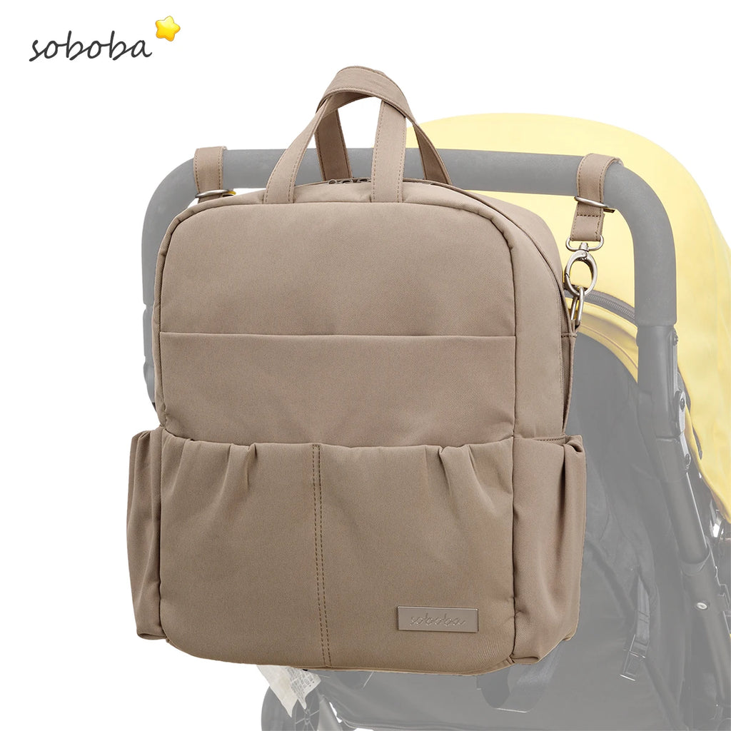 Soboba Waterproof Diaper Backpack – Large Capacity, Multi-Functional Mommy Bag for Travel & Outings