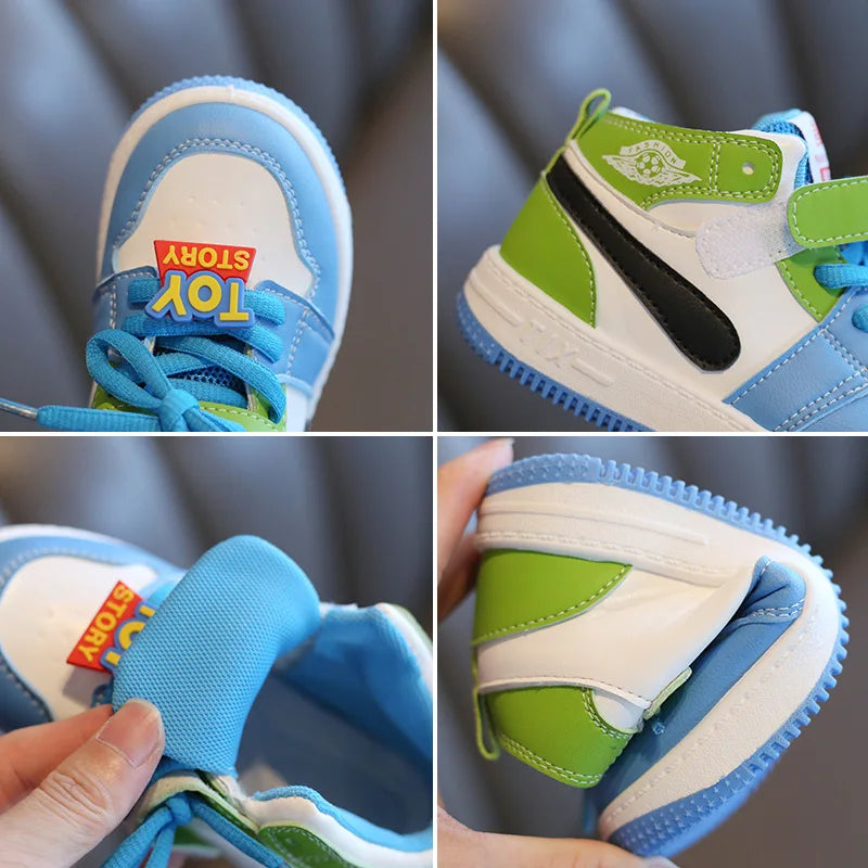 Kids’ High-Top Sneakers – Soft-Soled, Non-Slip Sports Shoes