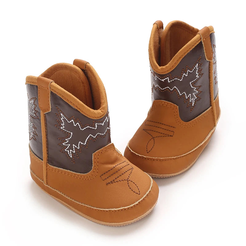 Baby Little Boots (0–18M) – Soft PU Anti-Slip Spring/Autumn Shoes