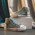 Kids’ Retro High-Top Canvas Shoes – Soft, Non-Skid Casual
