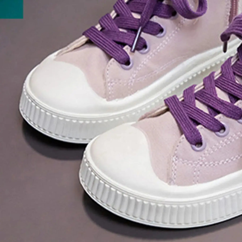 Kids Canvas Sneakers – Zipper Boots, Comfortable & Breathable Shoes
