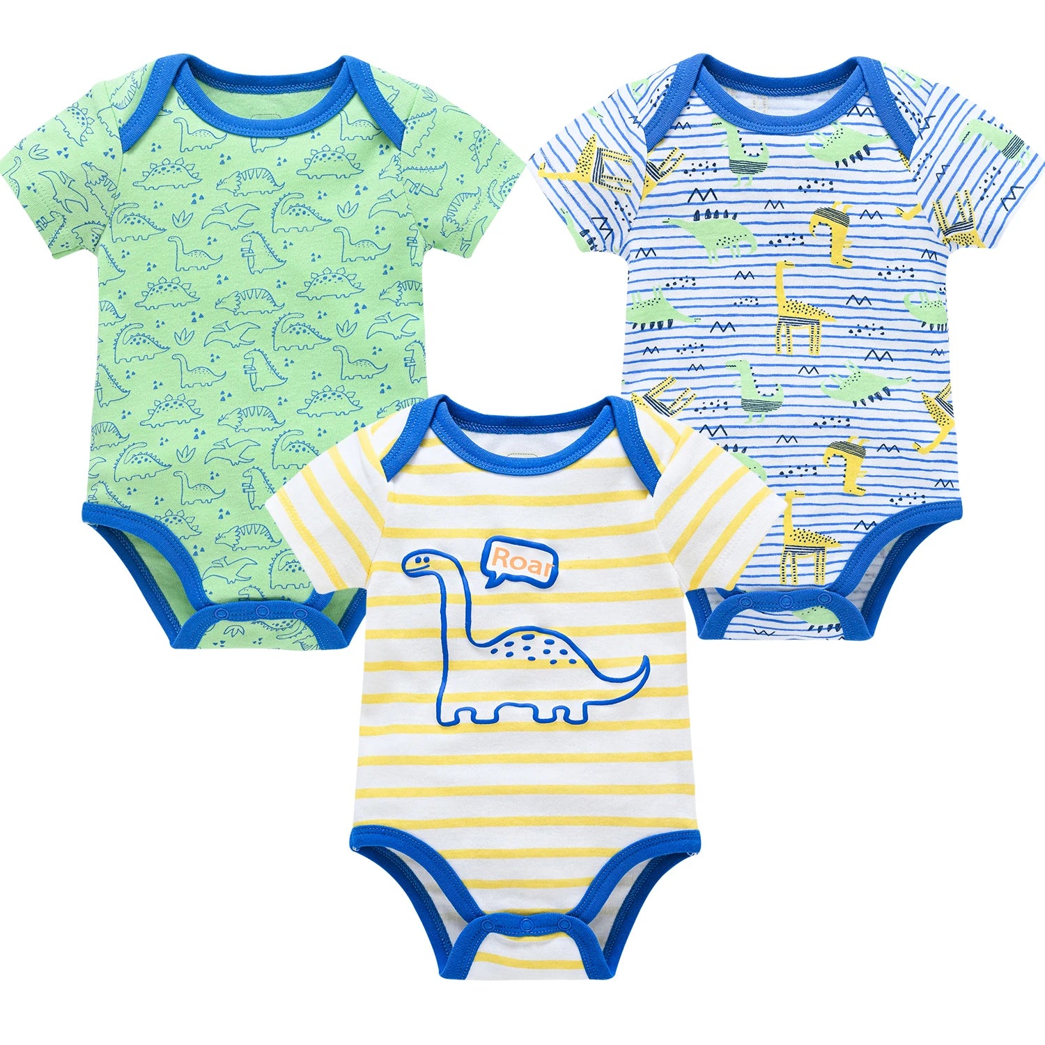 3/6PCS Baby Bodysuit Set, Cotton Short Sleeve 0–12M