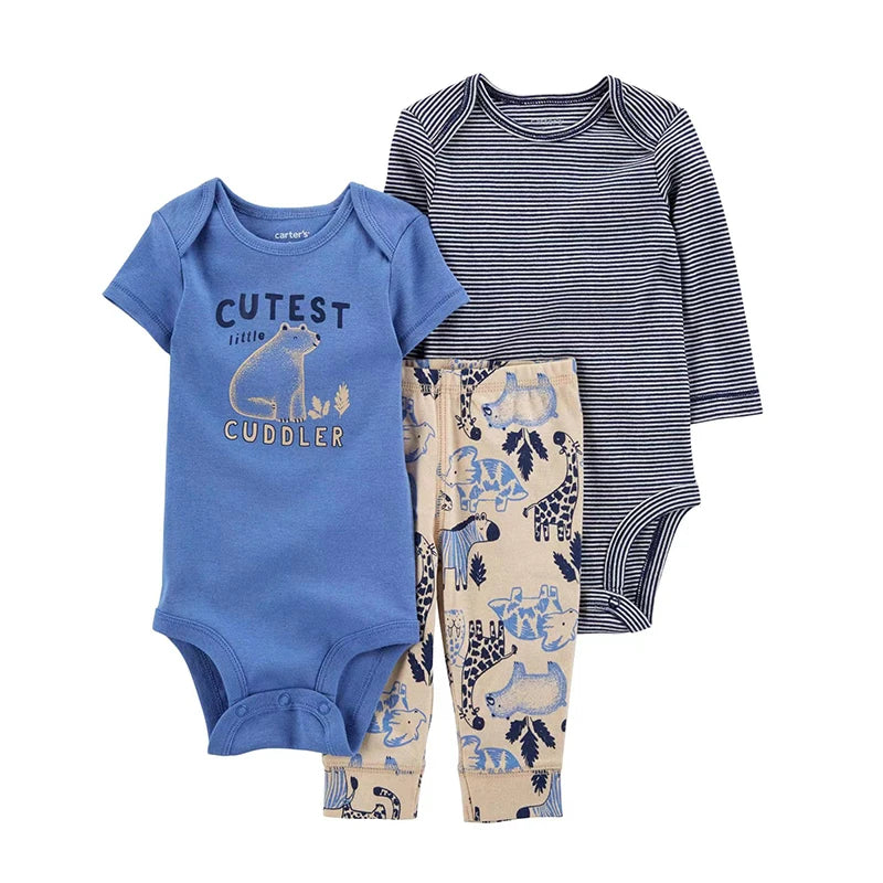 Baby Boy/Girl Animal 3-Piece Outfit – Autumn (0–12M)